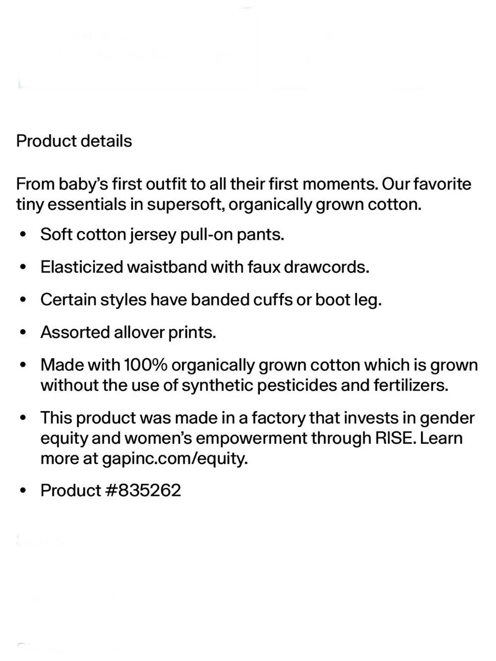 Baby GAP Organic Cotton Bodysuit & Matching Pants  size 3-6 months - bows